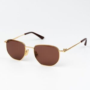 NEW Bottega Veneta BV1301S 003 Gold Brown Split Panthos Unisex Sunglasses